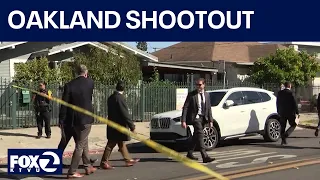 Man wheeled on gurney after Oakland shootout | KTVU
