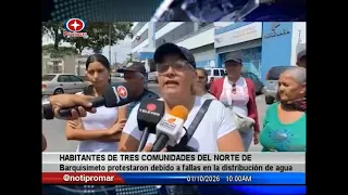 Residents of three communities in northern Barquisimeto protest due to water distribution failures
