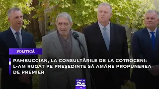 Pambuccian, la consultările de la Cotroceni: L-am rugat pe preşedinte să amâne propunerea de premier