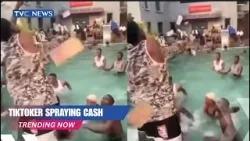 Viral Video Of Tiktoker Spraying Cash Stirs Outrage+Passersby Rescue Man At Lagos Waterfront