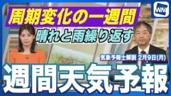 【週間天気予報】今週は天気が周期変化 祝日と週明けに雨予想