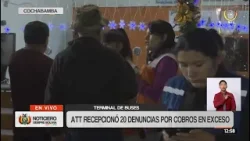 ATT emitió 40 actas de infracción por cobros excesivos en la Terminal de Buses de Cochabamba ATT emitió 40 actas de infracción por cobros excesivos en la Terminal de Buses de Cochabamba
