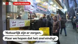 Mensen op straat in Teheran over de oorlog in Iran