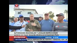 Autoridades regionales y locales inspeccionan sectores de mayor demanda eléctrica en municipio Peña