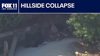 Overflowing pool triggers hillside collapse