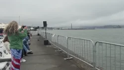 Fleet Week fans turn out on Marina Green, despite fog