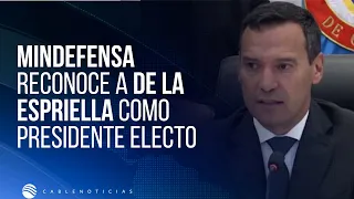 Defense Minister Pedro Sánchez recognizes Abelardo de la Espriella as president-elect