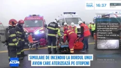 Aeroportul Otopeni: simulare de incendiu la motorul unui avion Boeing 737 aflat în aterizare