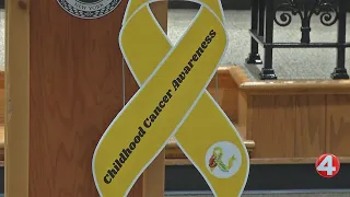 Amherst Town Hall goes gold for Pediatric Cancer Awareness Month