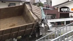 "Burn marks" found on truck brakes after collision with city bus leaves 11 injured; was "brake fa...