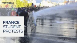 Police and protesters clash, water cannon and tear gas fired