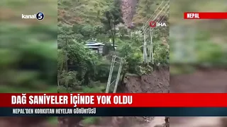 Dağ Saniyeler İçinde Yok Oldu! Nepal’den Korkutan Heyelan Görüntüsü