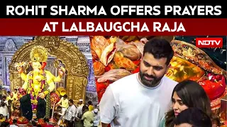Lalbaugcha Raja | Rohit Sharma, Wife Ritika Sajdeh Seek Blessings At Mumbai’s Iconic Lalbaugcha Raja