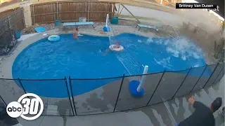 Car slams into Texas backyard while kids were in pool