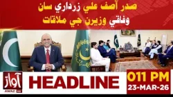 Federal Ministers Meet President Asif Ali Zardari | 11AM Headline | Awaz Tv News