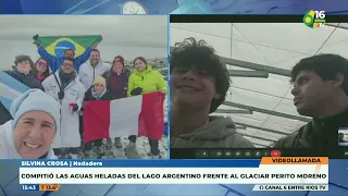 P6 Silvina Crosa Competed in the Icy Waters of Lake Argentino in Front of the Perito Moreno Glacier