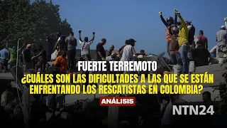 What are the challenges rescuers are facing in Colombia?