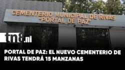 Facade of the new "Portal de Paz" cemetery inaugurated in the city of Rivas