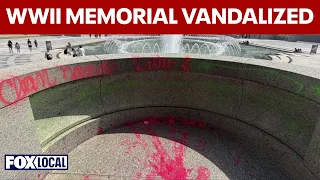 WWII Memorial vandalized: Video shows woman spray-painting monument on National Mall