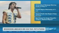 Бенсон Бун объявляет о новом туре 2026 года, в рамках которого состоится концерт в Финиксе.