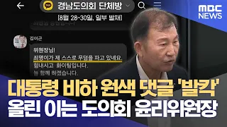 Gyeongnam Provincial Council Ethics Committee Chair's disparaging remarks about the President spa...