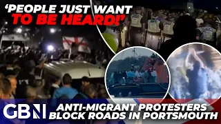 Anti-migrant protesters 'STORM barricades' in Portsmouth as small boat makes UNPRECEDENTED journey