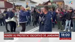 MINERII AU PROTESTAT ESCORTAȚI DE JANDARMI
