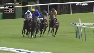 Emirati victory for Godolphin.. First Law 🏇.. wins the second race at the Haydock race meeting