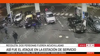 🚨 ASÍ FUE EL ATAQUE A CUCHILLAZOS EN LA ESTACIÓN DE SERVICIO DE RECOLETA