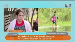Homes affected by the river flooding in Bañado Sur