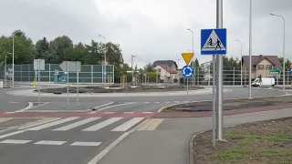 The newly repaired roundabout has cracked again