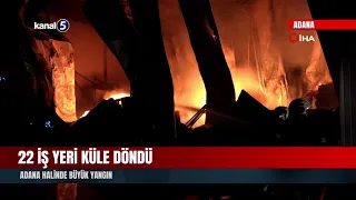 22 Businesses Burned to the Ground! Massive Fire at Adana Produce Market