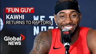 Kawhi Leonard speaks on viral laugh video, KaWineAndDine and more in Toronto Raptors return | FULL