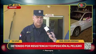 Man arrested for resisting arrest and reckless endangerment in Areguá