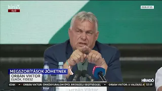 Orbán Viktor: Magyarországon hónapok óta nincs gazdasági kormányzás - HírTV