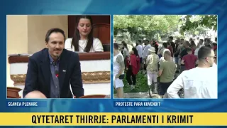 'Audi' parked in front of Parliament, protesters pelt the MP's luxury car with eggs