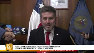 OSORNO PRESIDENTIAL DELEGATE ANNOUNCES MEASURES DUE TO SEVERE WEATHER FRONT