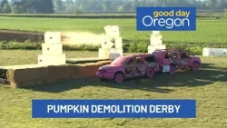 Smashing pumpkins at Heiser Farms in Dayton