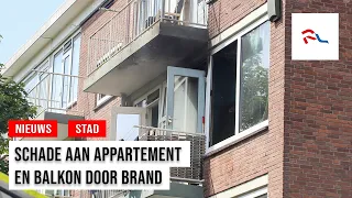 Bed catches fire in second-floor apartment
