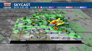 More showers move in by Monday morning