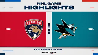 NHL Highlights | Panthers vs. Sharks - October 1, 2026