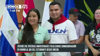 Jóvenes universitarios conmemoran el Día del Estudiante desde la UNCSM