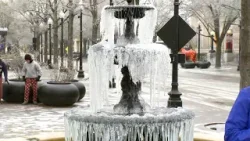 Frozen Fayetteville fountain: NC Winter Storm