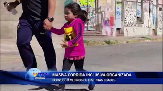 Masiva corrida inclusiva organizada convocó a vecinos de distintas edades