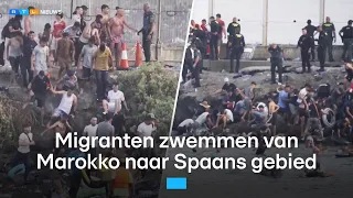 Spaanse grens onder druk door migranten die vanuit Marokko zwemmen | RTL Nieuws