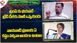 National Congress Today : Rahul Gandhi Comment On Modi | Priyanka Gandhi Visit Wayanad | V6 News