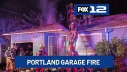 Firefighters rescue dog during garage fire in SE Portland