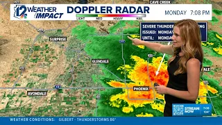 Dust storms impact visibility as severe thunderstorm warnings pop up around the Valley