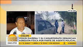 Yeskin Mairena and his cameraman report physical assault by police officers in Colón