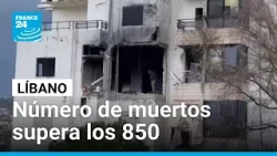 Número de muertos en Líbano supera los 850; continúan ataques israelíes